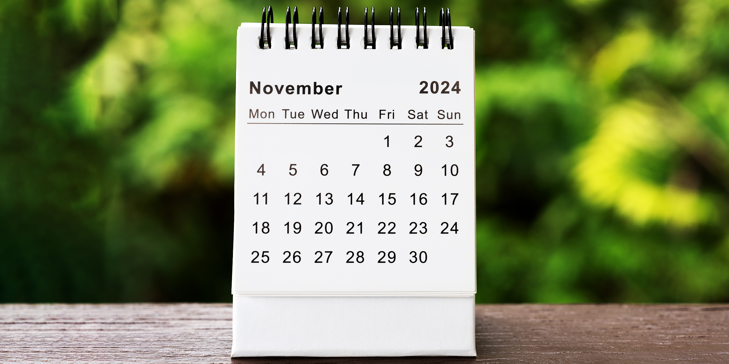 A calendar for the month of November | Source: Getty Images