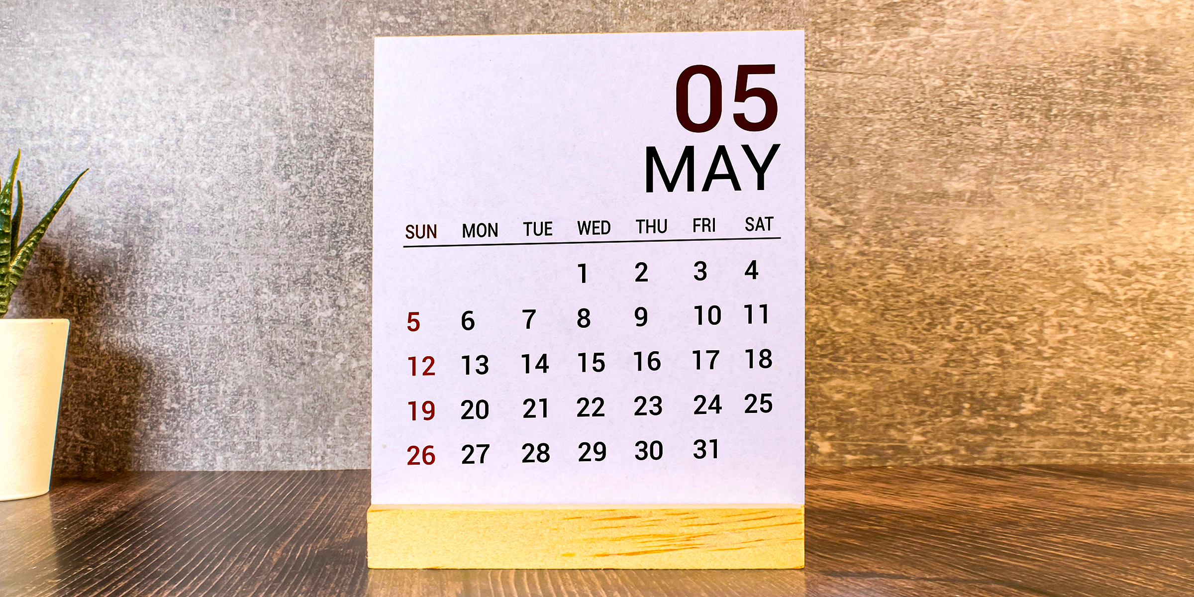 A calendar for the month of May | Source: Shutterstock